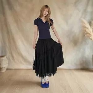 여성 데일리 러블리 퍼프 소매 셔링 반팔 후드티