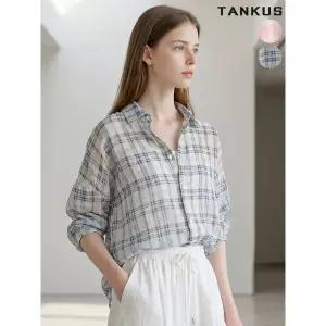 [하프클럽/]소프트 터치 체크 시어 셔츠
