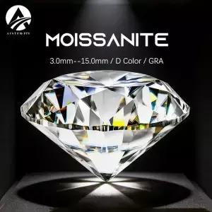 슈퍼 화이트 라운드 모이사나이트 스톤 020ct D 컬러 VVS 랩 다이아몬드 GRA 인증서가 있는 포지티브 패스