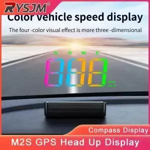 HD 차량 헤드업 디스플레이 M2S GPS 속도계 KM/H MPH 디지털 HUD 앞유리 프로젝터 플러그 앤 플레이 나침반