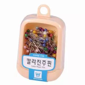 컬러 진주핀 1박스 10개입 재봉부자재 가봉핀 원단핀 시침핀세트