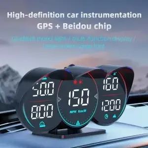 디지털 GPS 속도계 범용 자동차 LCD 헤드업 디스플레이 HUD 나침반 과속 경보 고도용 MPH/KM/H G7