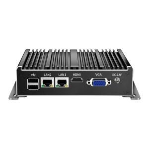 UDPTCP 팬리스 미니 PC 산업용 컴퓨터 듀얼 코어 N2840 4K HD+VGA 2기가비트 이더넷 USB 데스크톱 PC 2 RS232 COM(2 RS485로 전환) WIFI /WIN10 /LINUX 8GB RAM 128GB SSD