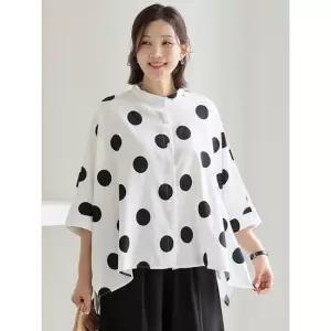 김여사, (무료배송) (빅사이즈)(신상)(66-88) 팝 아트 차이나 셔츠 3NB604119 엄마옷 중년여성 50대 60대