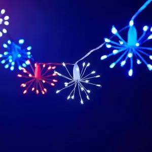 7월 4일 미야 라이프 레드 화이트와 블루 라이트 원격 이상적인 실내 및 실외 애국 장식이 있는 0피트