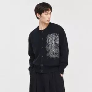 송지오 컬렉션 아크엔젤 엠브로이드 가디건 블랙 SI2KT702BK