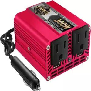 IERBJ 300W 퓨어 사인파 파워 인버터 DC에서 AC까지 0V 60Hz 듀얼 콘센트 및 USB 포트 포함 자동차 캠핑