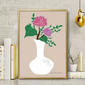 북유럽 꽃그림 액자 A3 VASE3 화병그림 꽃액자 인테리어액자 모던액자 (W3D3716)