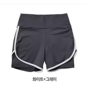 여성 요가웨어 레쉬가드 반바지 레깅스 화이트그레이 스포츠 레쉬가드 레깅스 (W487DE3)