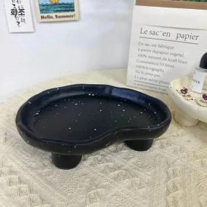 대형 도자기 수반 진열대 스톤 받침대 장식대 수석 장 인테리어