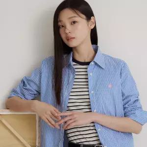 [백화점 정품] 26년SALE 빈폴레이디스 빈폴 BEANPOLE [SS26][Essential] 스트라이프 슬림핏 셔츠 - 블루 BF