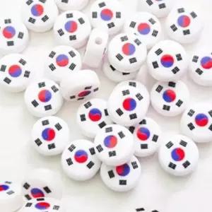 비즈아트 호국 보훈 태극기 이니셜 원형 비즈 30개입