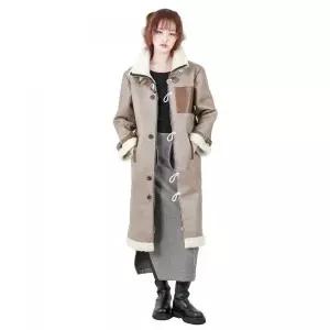 KATHARSIS 빈티지 레더 롱 무스탕 베이지 ONE SIZE 2314312