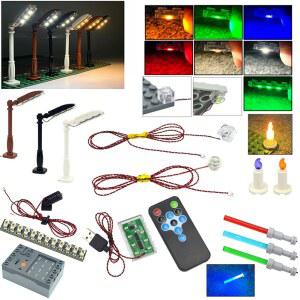 DIY 0 8mm 핀 1x1 1x4 1x2 LED 원격 제어 빌딩 블록 플래시 램프 도시 가로등 검 스포트라이트 촛불 벽돌