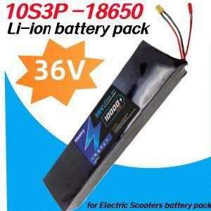 10S3P 36V 10000mAh 18650 충전식 리튬이온 배터리 500W 내장형 BMS 쿠구 S1 전동 스쿠터에 적합
