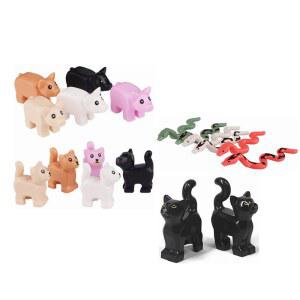 5 개/대 동물 귀여운 고양이 돼지 피규어 DIY 빌딩 블록 를위한 선물 다채로운 38801 13786 1410pb01