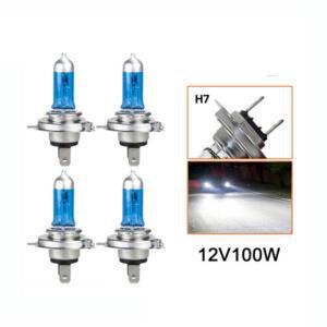 차량용 LED 헤드라이트 전구 H7 100W 12V 4500K 슈퍼 화이트 주간 러닝 램프 할로겐 안개등 범용 4개