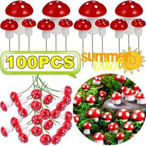 미니어처 하우스 100 10PCS 인공 거품 버섯 정원 요정 분재 식물 냄비 DIY 마이크로 장식에 미니 공예 장식
