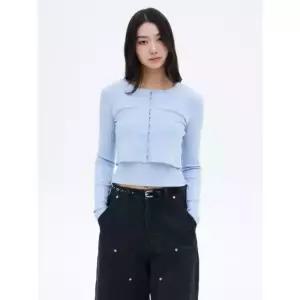 [매장정품] 8seconds 골지 가디건 스카이 블루 0b2f0e