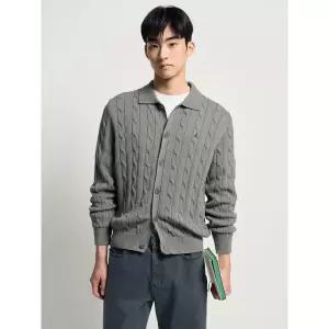 [빈폴] 케이블 칼라넥 카디건 카키 (BC615AC13H)