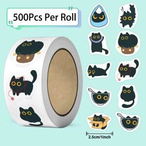 꾸미기 스티커 500PCS 검은 고양이 10 가지 패턴 작은 DIY 수하물 스케이트 보드 워터 장식 TZ501