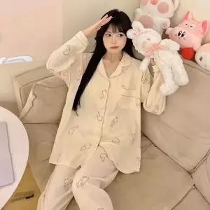 [하프클럽/]여성 긴팔 파자마 미니래빗