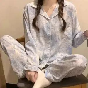[하프클럽/]여성 긴팔 파자마 블루