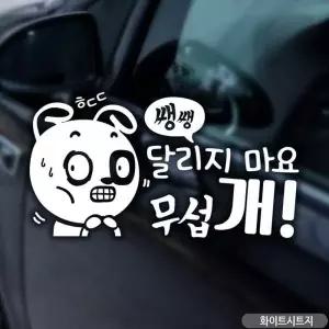 [골드스마일]차량용스티커 초보운전스티커 무섭개 강아지 캐릭터 자동차 차스