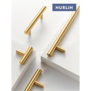서랍레일 Nurlin 단단한 황동 둥근 막대 자형 캐비닛 손잡이 확장 옷장 서랍 냉장고 주방 당겨 가구