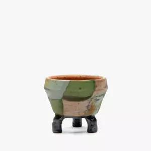 퀼트 디자인 다육 식물 화분 미니 인테리어 12x11cm