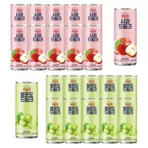 해태 과일촌 240ml 사과 청포도 드링크 15캔씩 총 30캔 /s