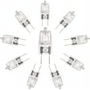 10 팩-G8 20W 120V 할로겐 전구 T4 JCD 타입 120V 바이핀 베이스 1-1/4인치(1.25인치) 길이 20W 램프 소프트 화이트 캐비닛 퍽 조명 교체 조광 후드 범위 Q20 / G8 / CL / 120V