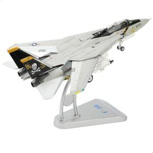 NUOTIE F-14 톰캣 VF-84 졸리 로저스 1/72 스케일 다이캐스트 메탈 프리빌드 전투기 모델, 탈부착 미사일 및 조절 가능한 테일 핀 군사 애호가 선물