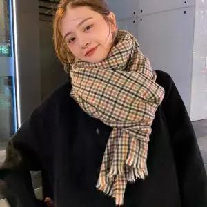 [오너클랜]TBZ 체크 목도리 여자 따뜻한 겨울 코디 간절기 숄 머플러