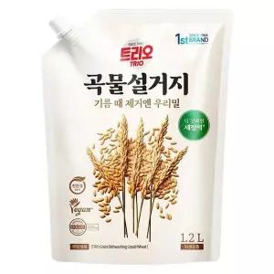 트리오 곡물설거지 우리밀 주방세제 리필 1.2L
