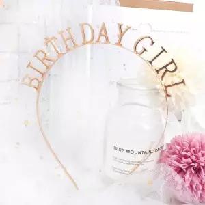 [오너클랜]TBZ 골드 벌스데이걸 레터링 생일파티장식 머리띠-소