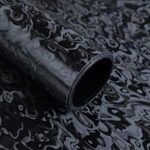 라이품소 단조 탄소 섬유 비닐 랩, 3D 코스믹 고스트 텍스처 자동차 스티커 데칼 필름 시트 DIY 차량 페인트 교체 랩, 에어 릴리스 기술(블랙, 1피트 x 5피트)