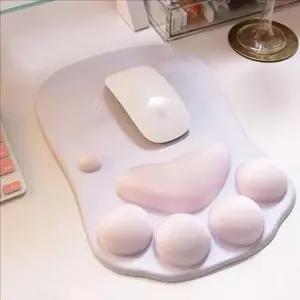 인체공학 손목 보호 마우스 패드 푹신한 고양이 마우스 패드 발바닥