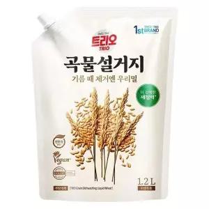 트리오 곡물설거지 우리밀 주방세제 리필 1.2L