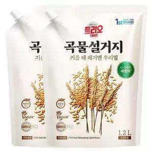 트리오 곡물설거지 우리밀 주방세제 리필 1.2L X 2개