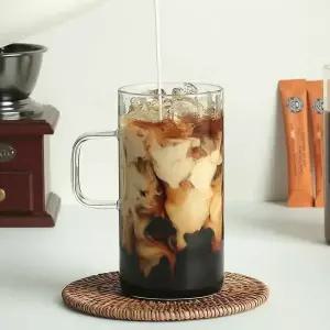 크레마 대용량 내열유리 홈카페 아이스컵 650ml 1p 유리잔