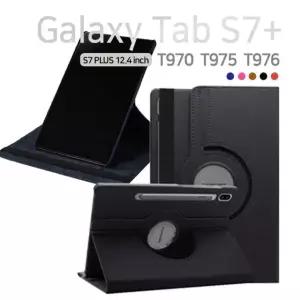 갤럭시탭S7 플러스 12.4 회전 거치 가죽 케이스 필름 거치대 케이스 (W76ADA9)