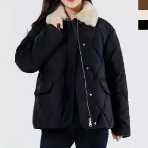 KYI SH9339 여자인조퍼카라 퀄팅 숏패딩 인조퍼 인조퍼카라 (W7C1F33)