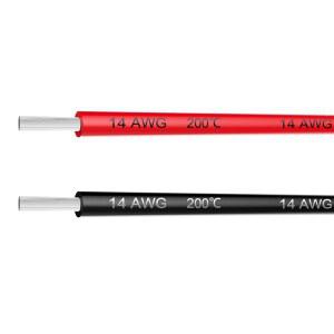 전선 14 AWG 게이지 실리콘 연결 케이블 20피트 [블랙 10피트, 레드 10피트] 부드럽고 유연한 400줄 0.08MM 주석 구리선 고온 저항
