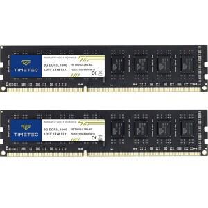 타임텍 16GB KIT(2x8GB) DDR3L / DDR3 1600MHz (DDR3L-1600) PC3L-12800 PC3-12800 비-ECC 버퍼링 1.35V 1.5V CL11 2Rx8 듀얼 랭크 240핀 UDIMM 데스크탑 PC 컴퓨터 메모리 RAM(SDRAM) 모듈 업그레이드