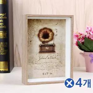 TBZ 탁상용 우드프레임 사진액자 5x7-랜덤발송x4개 액자틀