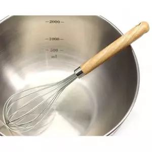 우드 스테인리스 거품기 26cm 미니 반죽기 제빵용 휘핑기