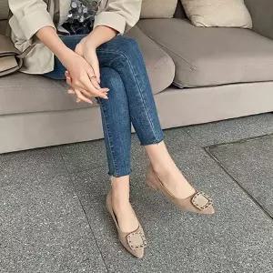 703 스웨이드 여성구두 플랫슈즈 여성단화 구두 로퍼 발펀한신발 (W897B0A)