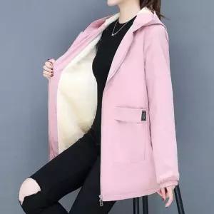칼라 양털 따뜻한 여성 코튼 울 여성용 재킷