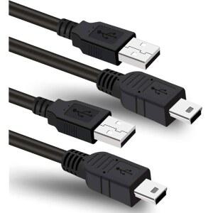 가민 GPS 내비게이터용 6피트 USB 충전기 전원 코드 2팩 Nuvi 57 52lm 55lmt 57lm 67lm 2557lmt 2599lmt 2639lmt 2689lmt 40lm 255w 200 C255 2539LMT 2597LMT 대시캠 GPS맵 충전 케이블